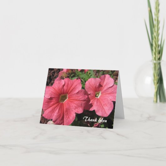 Pink Petunias Dankeskarte (Vorderseite)