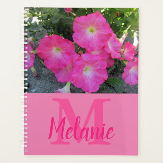 Pink Petunias Foto Monogram Planer (Vorderseite)