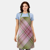 Pink Petunias Pink und Grün Kariert Schürze (Getragen)