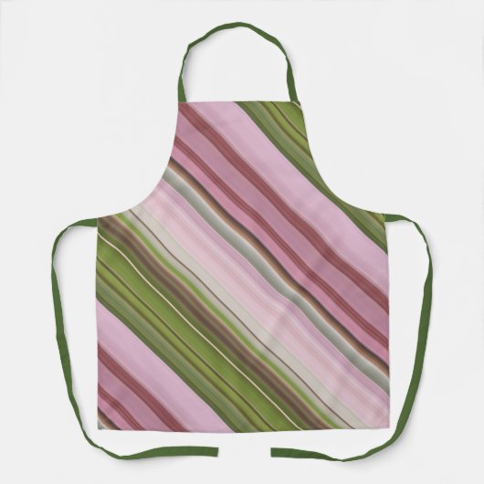 Pink Petunias Rosa und Grüner Streifen Schürze (Vorderseite)