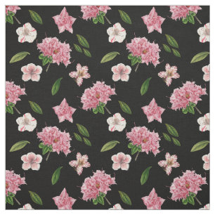 Pink Petunias und Azaleen Floral Stoff