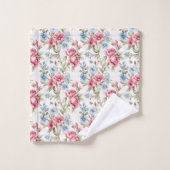 Pink Petunias und Sky Blue Daisies Badhandtuch Set (Waschlappen)