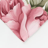 Pink Petunias und Sky Blue Daisies - Polka Dots Fleecedecke (Ecke)