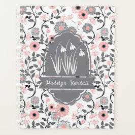 Pink & Pewter Laurentian Floral Custom Name Planer
