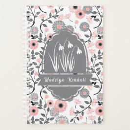 Pink & Pewter Laurentian Floral Custom Name Planer