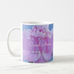 Pink Pey Lila Monogram Floral Kaffeetasse