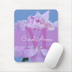 Pink Pey Lila Monogram Floral Mousepad