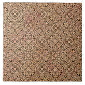 Pink, Pfirsich, Grau und Schwarzer Strick Fliese (Vorderseite)