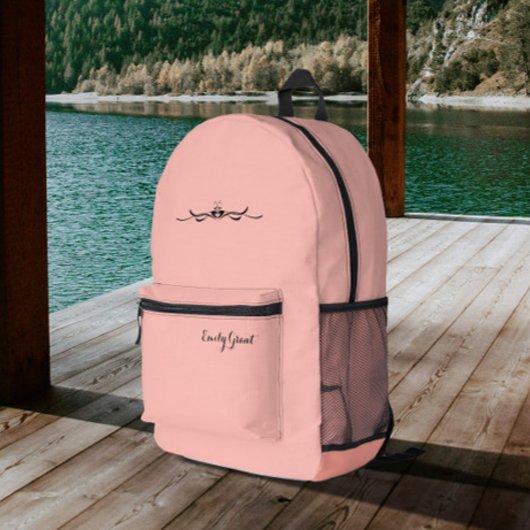 Pink Pfirsich Personalisiert mit Name Bedruckter Rucksack