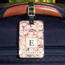 Pink-pfirsichfarbene Blume Gepäckanhänger