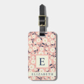 Pink-pfirsichfarbene Blume Gepäckanhänger (Vorderseite vertikal)
