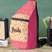 Pink Pfirsichname Tierische Druckfarbe Nähtasche Crossbody Bag