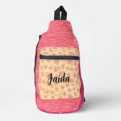 Pink Pfirsichname Tierische Druckfarbe Nähtasche Crossbody Bag (Vorderseite)