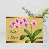 Pink Phalaenopsis Orchid Blume Brautparty Einladung (Stehend Vorderseite)