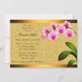 Pink Phalaenopsis Orchid Blume Brautparty Einladung (Rückseite)