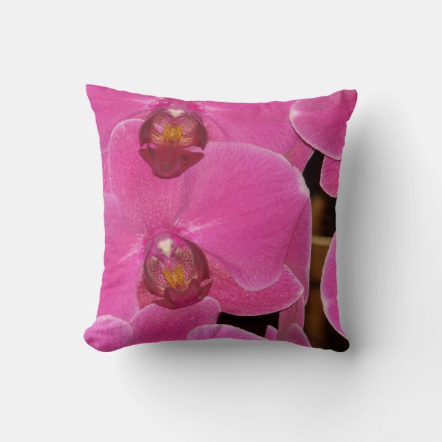 Pink Phalaenopsis Orchid Fuschia Pink Vibrannt Kissen (Vorderseite)