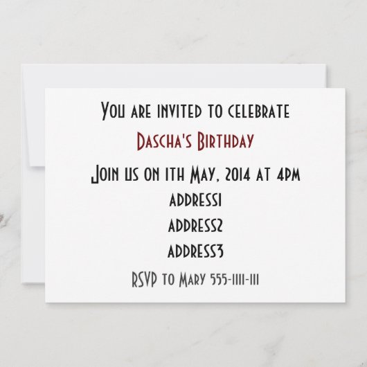 Pink Phaleonopsis Einladung (Rückseite)