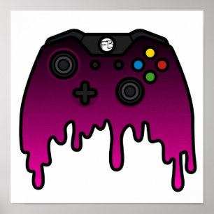 Pink Phase Dripping XBOX Controller Poster