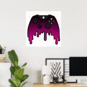 Pink Phase Dripping XBOX Controller Poster (Heimbüro)