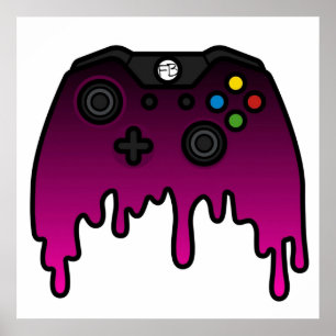Pink Phase Dripping XBOX Controller Poster
