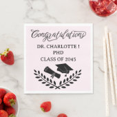 Pink PHD Graduation Party Serviette (Beispiel)