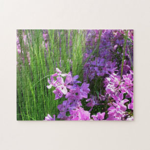 Pink Phlox und Gras Sommer Blüten Puzzle