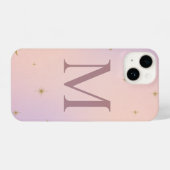 💖 Pink Phone Case with Big Yellow “M” & Stars  iPhone Hülle (Rückseite (Horizontal))