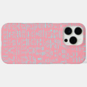 Pink Phone Case with Blue Doodle Pattern – Artisti (Rückseite (Horizontal))