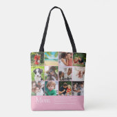Pink Photo Collage Mom Definition Quote Tasche (Rückseite)