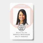 Pink Photo Logo Mitarbeiter-ID Ausweis (Vorderseite)