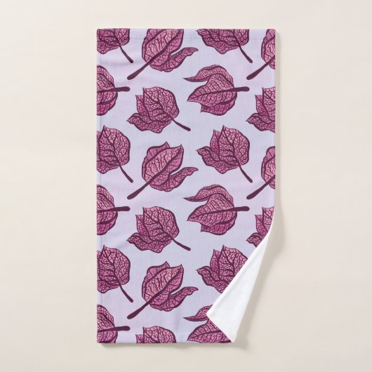 Pink Physalis Blume Muster Pastel Botanisch Badhandtuch Set (Handtuch)