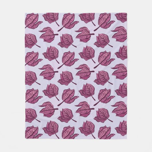 Pink Physalis Blume Muster Pastel Botanisch Fleecedecke (Vorderseite)
