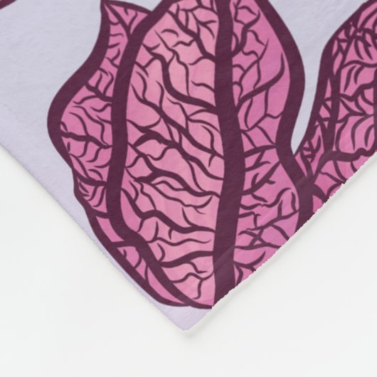 Pink Physalis Blume Muster Pastel Botanisch Fleecedecke (Ecke)