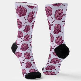 Pink Physalis Blume Muster Pastel Botanisch Socken