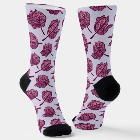 Pink Physalis Blume Muster Pastel Botanisch Socken (Gewinkelt)
