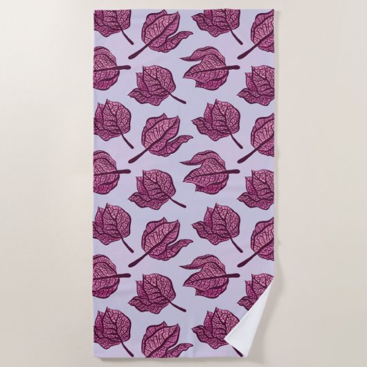 Pink Physalis Blume Muster Pastel Botanisch Strandtuch (Vorderseite)