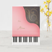Pink Piano Mama oder Oma Mother's Day Custom Karte (Gelbe Blume)
