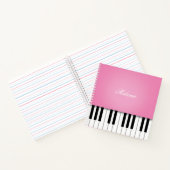 Pink Piano Music Keyboard Personalisiert Notizblock (Innenseite)