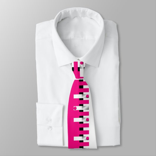 Pink Piano Neck Tie for Musical Style Statement Krawatte (Gebunden)