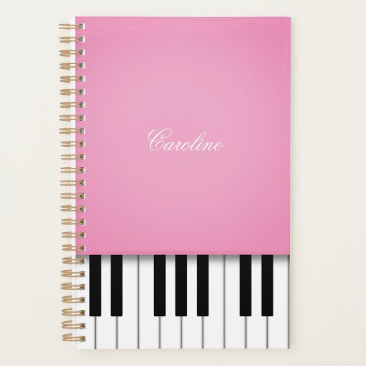Pink Piano Personalisierte Musik Planer (Vorderseite)