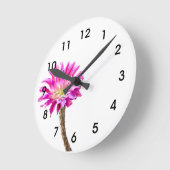 Pink Piazza Kaktus Blume in Blüte Runde Wanduhr (Winkel)
