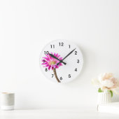 Pink Piazza Kaktus Blume in Blüte Runde Wanduhr (Zuhause)