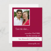 Pink pic Save the Date Ankündigungspostkarte (Vorne/Hinten)