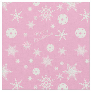Pink 💟 Pickleball 🎄 Frohe Weihnachten Stoff