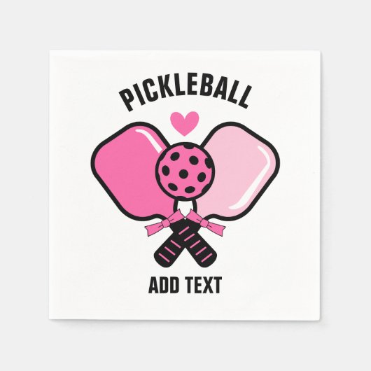 Pink Pickleball Paddle with Bow Serviette (Vorderseite)
