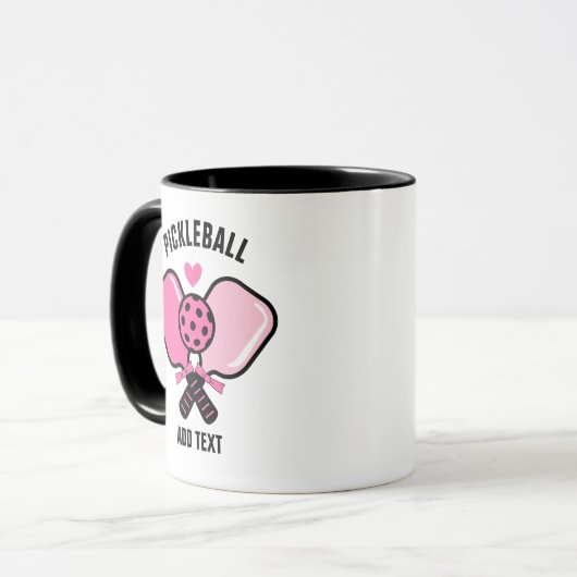 Pink Pickleball Paddle with Bow Tasse (Vorderseite Links)