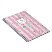 Pink Pickleball Preppy Monogram Print Notizblock (Rechte Seite)