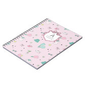 Pink Pickleball Preppy Monogram Print Notizblock (Linke Seite)