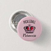 Pink Pickleball Princess Crown Button (Vorne & Hinten)