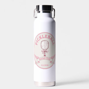 Pink Pickleball Social Club Emblem mit Namen Trinkflasche